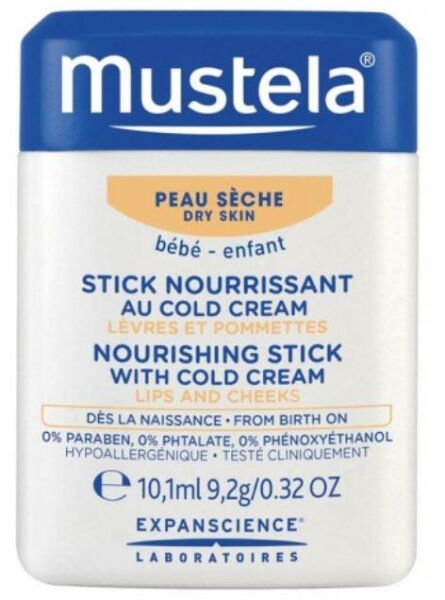 Mustela Nourishing Stick With Cold Cream 9,2mg | Çok Kuru Ciltler İçin Dudak Kremi