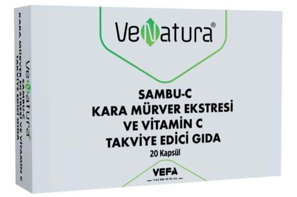 Venatura Sambu-C Kara Mürver Ekstresi ve Vitamin C 20 Kapsül