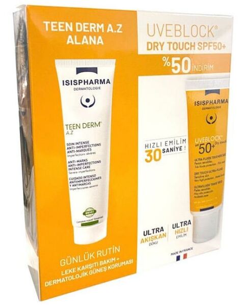 Isıs Pharma Teen Derm AZ + Uveblock Drytouch SPF50  40ml + 30ml