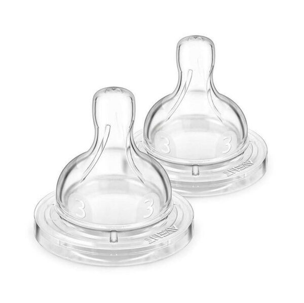 Philips Avent Biberon Emziği Klasik | 3 Ay+, 3 Delik, 2 Adet