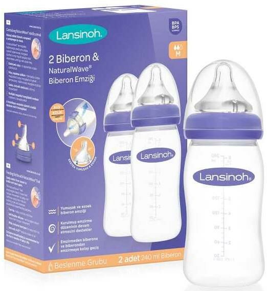 Lansinoh Natural Wave Biberon Set 2 Adet x 240 ml