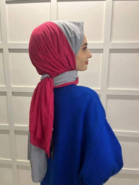 Loryan Scarf Double Color Bamboo Scarf Shawl 00693 FUCHIA MARBLE
