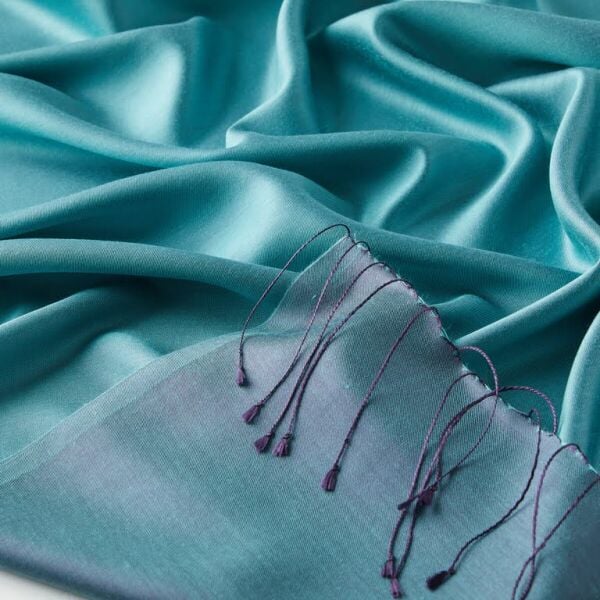 Qoza By İpekevi Double Sided Modal-Silk Single Color Solid Shawl 6848 MENTOL