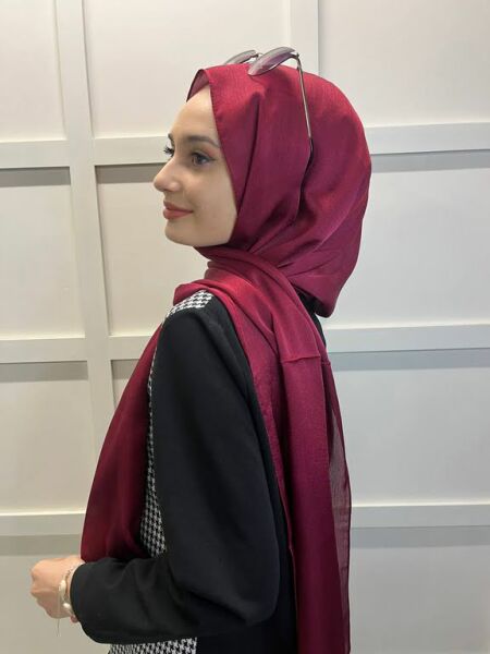 Lavinse Janjan Abiye, Janjanlı Şifon Şal 00723 BORDO