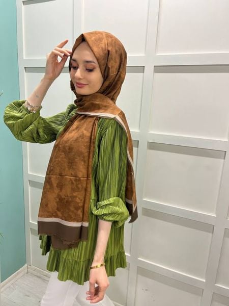 Aker İpek Koton (Cotton) Summer Cool Shawl Scarf 7208777 CINNAMON