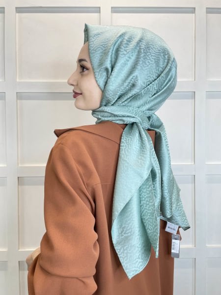 Siyane Scarf Jakarlı Şal - Queen Tesettür Kadın Jakar Şal  01126 ÇAĞLA