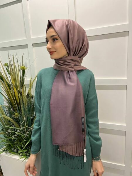 Qoza By İpekevi Double Sided Modal-Silk Single Color Solid Shawl 6848 FOUNDATION