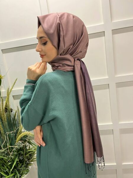 Qoza By İpekevi Double Sided Modal-Silk Single Color Solid Shawl 6848 FOUNDATION