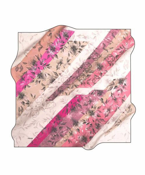 Aker Silk Cotton (Cotton) Summer Coolness Patterned Scarf 7801221 DRIED ROSE