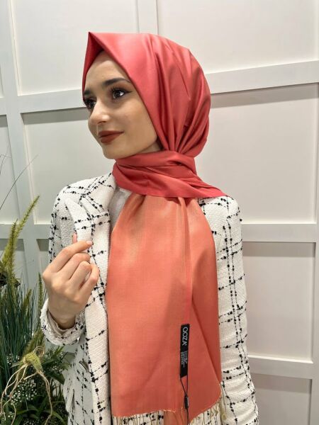 Qoza By İpekevi Double Sided Modal-Silk Single Color Solid Shawl 6848 MERCAN