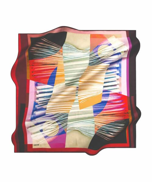 Aker Silk Cotton (Cotton) Summer Coolness Patterned Scarf 7813221 RED
