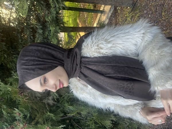 Siyane Scarf Pamuk Jakar Leopar Desen Şal 00964 ACI KAHVE