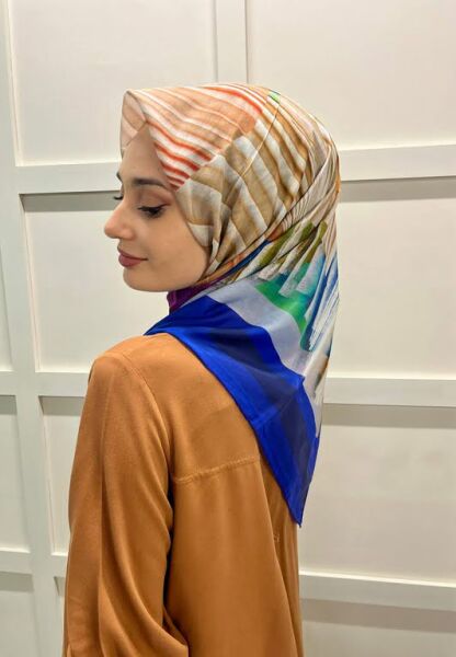 Aker Silk Cotton (Cotton) Summer Coolness Patterned Scarf 7813221 SAKS