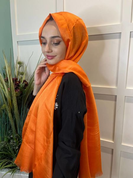 Arwella Lightly Shiny, Short Tassels, 31 Different Colors Evening Dress Shawl 00957 ORANGE