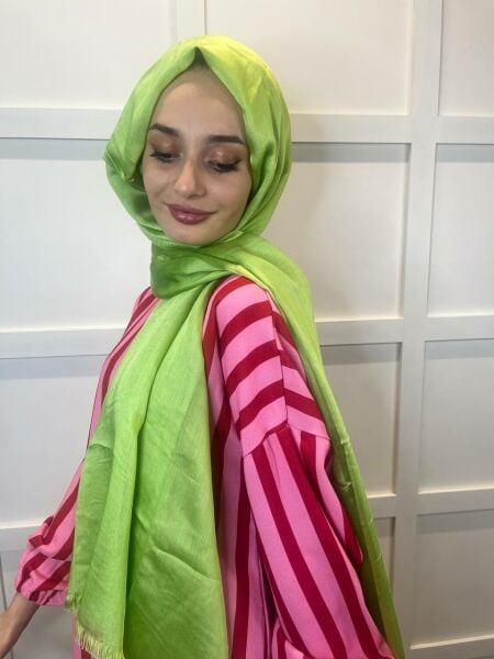 Arwella Lightly Shiny, Short Tassels, 31 Different Colors Evening Dress Shawl 00957 PEANUT GREEN