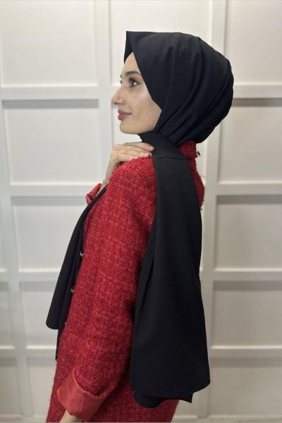 Pamuk Cazz Şal - Kadın Tesettür Şal SİYAH