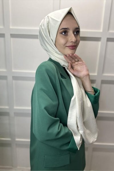 Pamuk Cazz Şal - Kadın Tesettür Şal SU YEŞİLİ