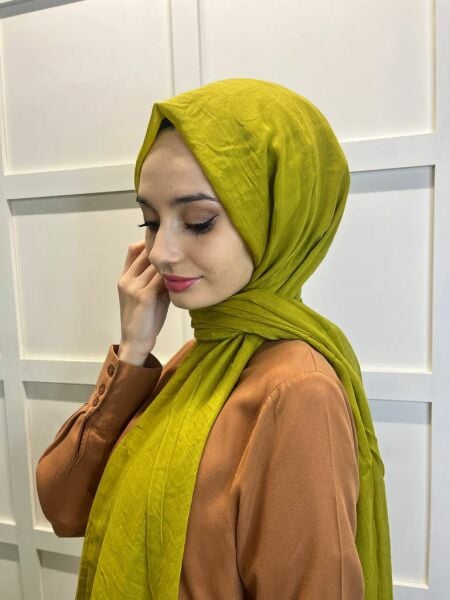 Arwella 100% Cotton Dubai Shawl 00606 OIL GREEN