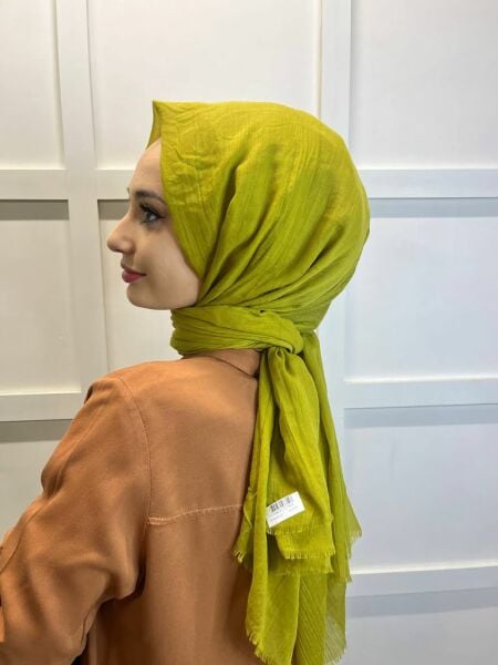 Arwella 100% Cotton Dubai Shawl 00606 OIL GREEN