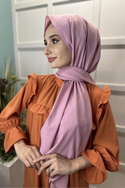 Pamuk Cazz Şal - Kadın Tesettür Şal PEMBE