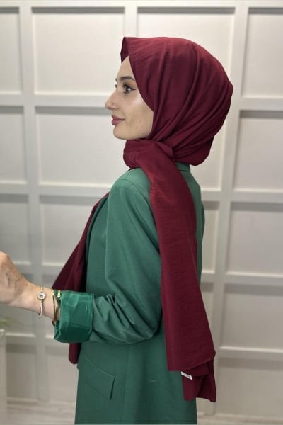 Pamuk Cazz Şal - Kadın Tesettür Şal BORDO