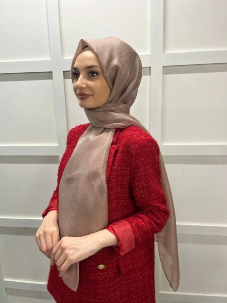 Siyane Scarf Pırlanta Abiye Düğünlük Şal 00790 AÇIK KAHVE