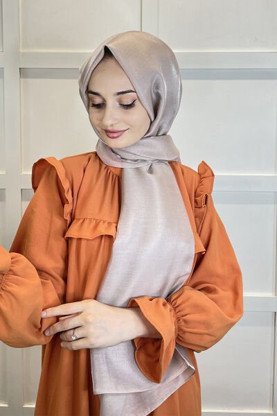 Siyane Scarf Pırlanta Abiye Düğünlük Şal 00790 LATTE