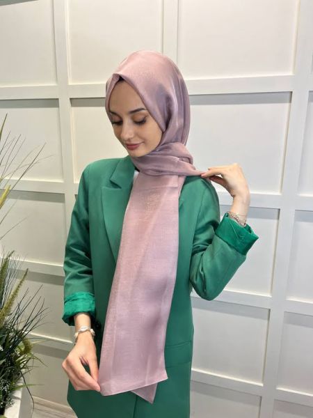 Siyane Scarf Pırlanta Abiye Düğünlük Şal 00790 KOYU PUDRA