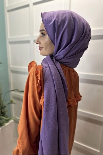 Pamuk Cazz Şal - Kadın Tesettür Şal MOR