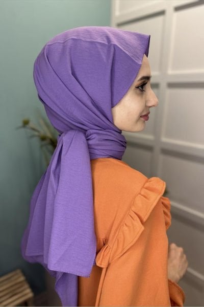 Pamuk Cazz Şal - Kadın Tesettür Şal MOR