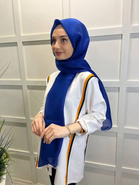Siyane Scarf Tül Görünümlü Şal - Pırlanta Abiye Düğünlük Şal 00790 SAKS