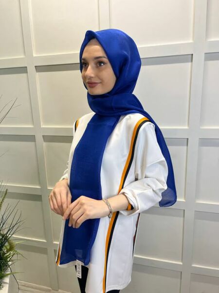 Siyane Scarf Tül Görünümlü Şal - Pırlanta Abiye Düğünlük Şal 00790 SAKS