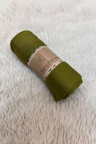 Shecarf Jersey Shawl - Stiched At The Ends - High Quality 00991 Olive Oil Green