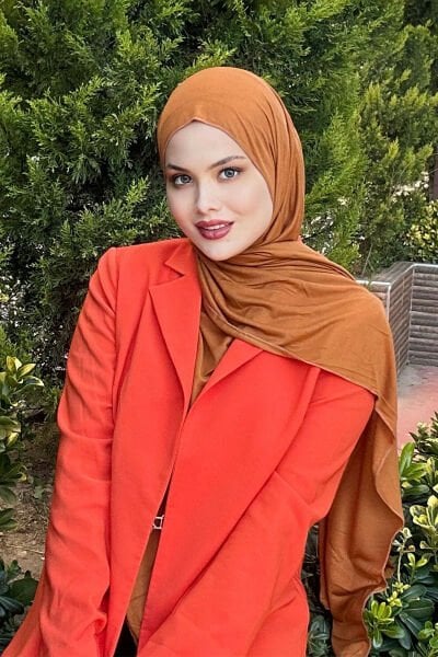 Shecarf Jersey Shawl - Stiched At The Ends - High Quality 00991 Cinnamon