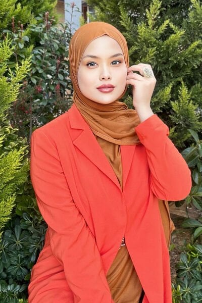Shecarf Jersey Shawl - Stiched At The Ends - High Quality 00991 Cinnamon