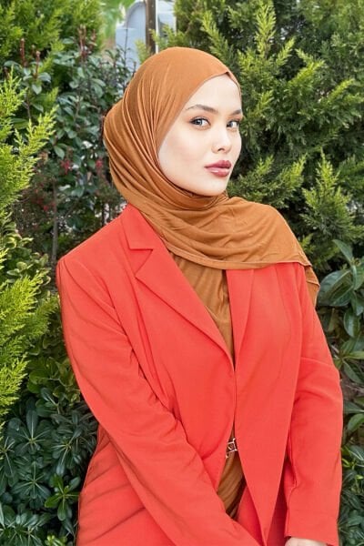 Shecarf Jersey Shawl - Stiched At The Ends - High Quality 00991 Cinnamon