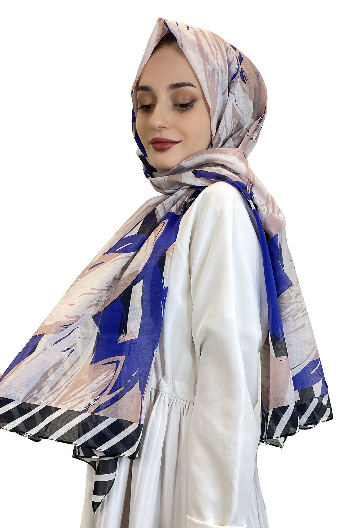 Cardion Cotton Silk Shawl Silk Blend Patterned Women s Hijab Shawl 1147 Shecarf
