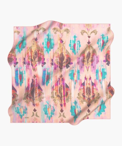 Aker Summer Coolness Patterned Silk Cotton (Cotton) Scarf 7746221 TILE