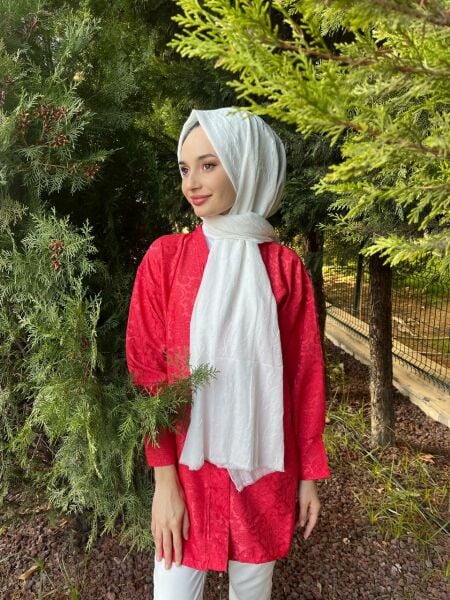 Shecarf, Cotton, Wrinkle-Free Bamboo Scarf Shawl 00958 ECRU