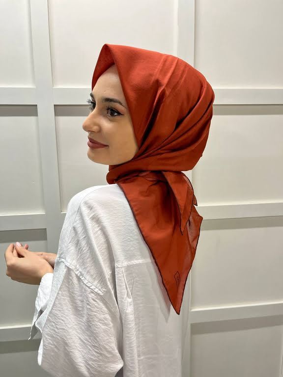 İpekevi Single Color 100% Cotton 100x100cm Scarf 01241 CLARET RED