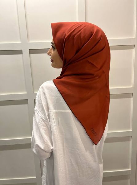 İpekevi Single Color 100% Cotton 100x100cm Scarf 01241 CLARET RED