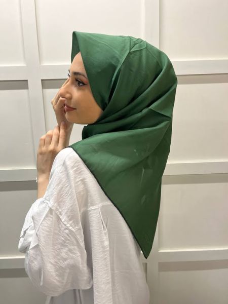 İpekevi Single Color 100% Cotton 100x100cm Scarf 01241 PINE SMELL