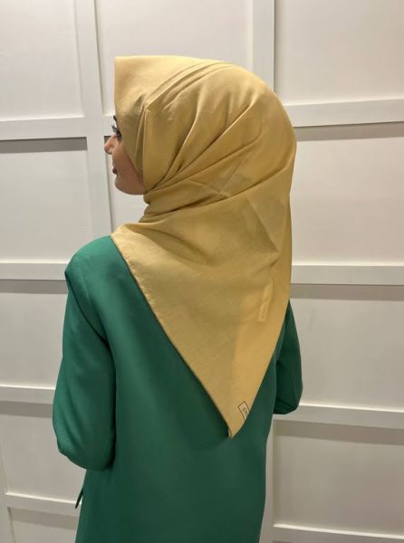 İpekevi Single Color 100% Cotton 100x100cm Scarf 01241 NEW GOLD