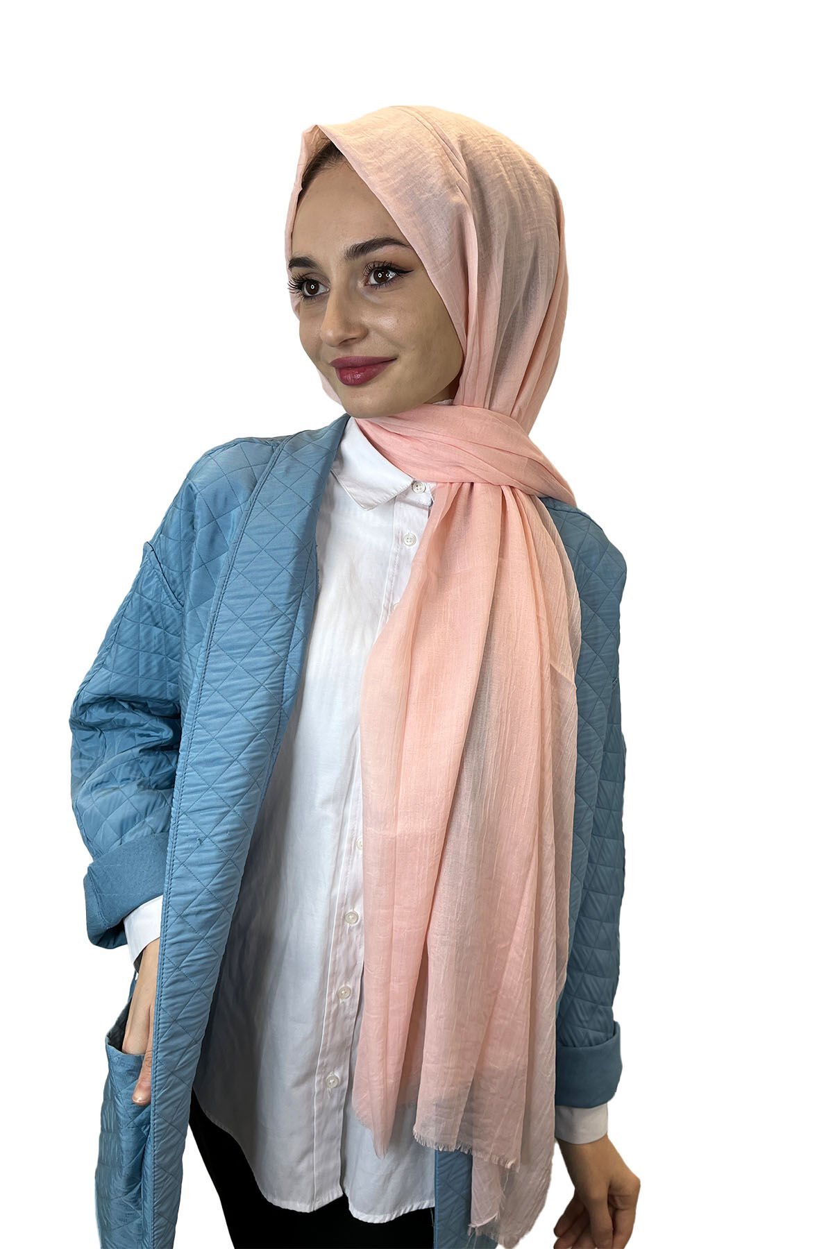 Arwella 100% Cotton Dubai Shawl 00606 LIGHT SALMON