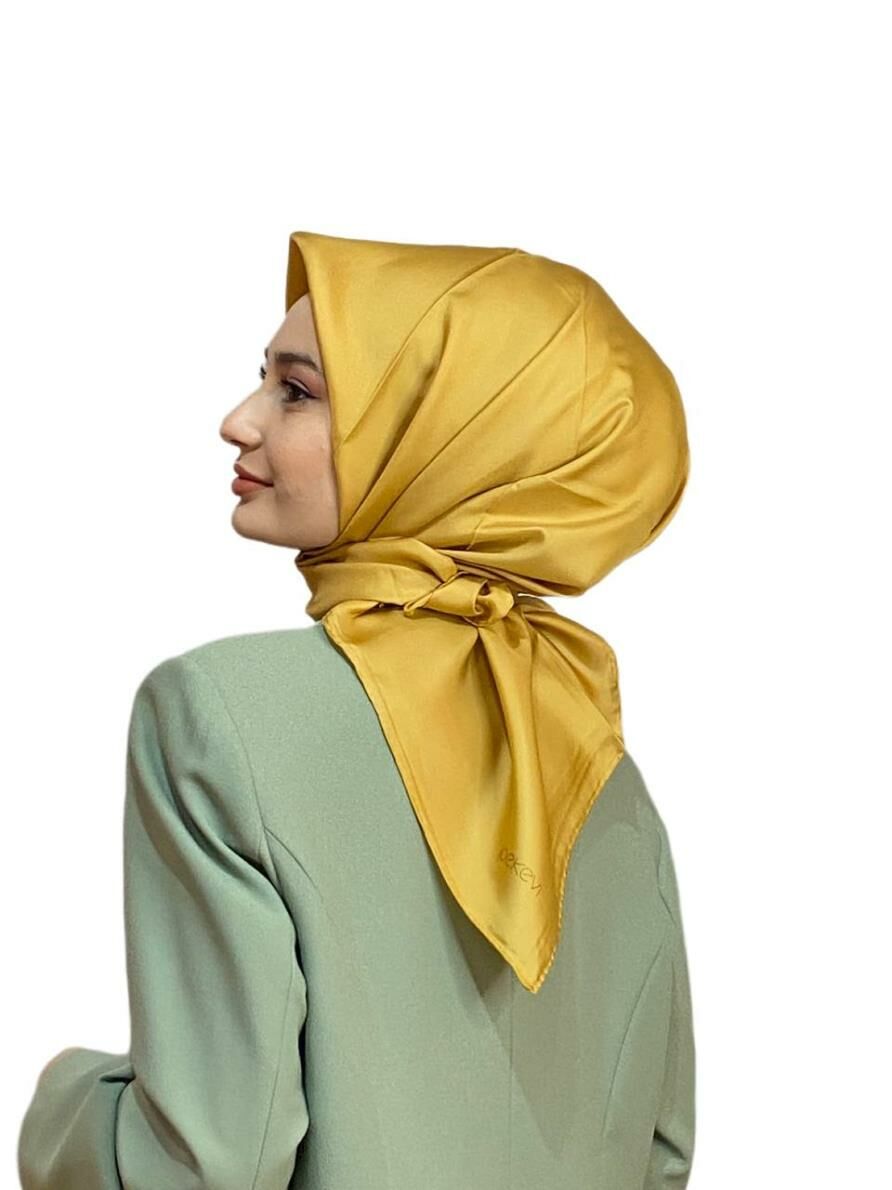 İpekevi Plain Color Twil Silk Scarf 01116 GOLD