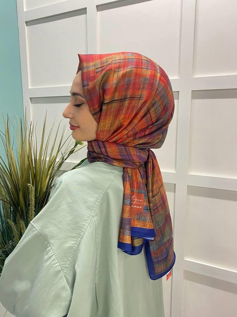 La Boutique İkbal Gürpınar Collection Desenli Şal 15 LACİVERT