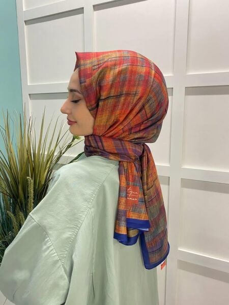 La Boutique İkbal Gürpınar Collection Desenli Şal 15 LACİVERT
