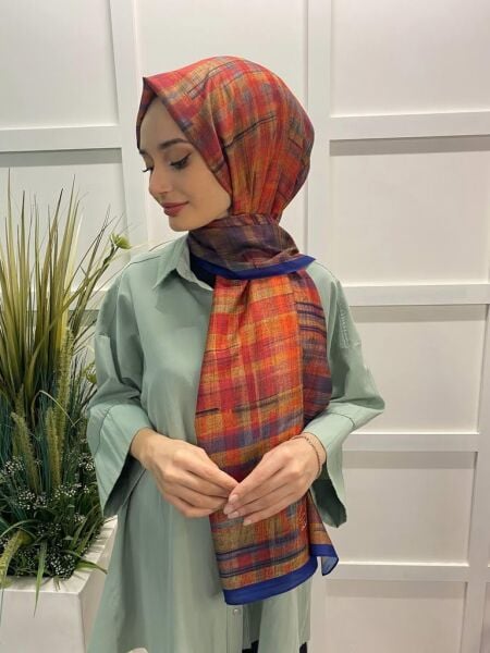 La Boutique İkbal Gürpınar Collection Desenli Şal 15 LACİVERT