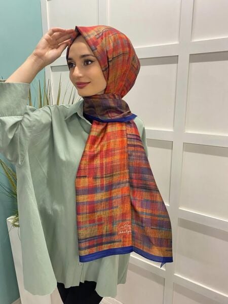 La Boutique İkbal Gürpınar Collection Desenli Şal 15 LACİVERT