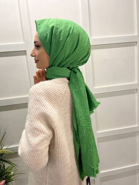 Loryan Scarf Viva Crush Cotton Shawl 00380 PINE